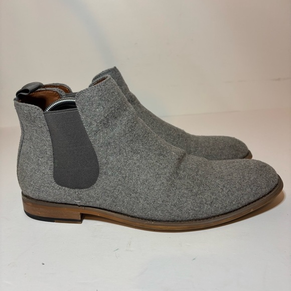 Polar Fox Barrett Gray Men's Chelsea Slip-on Mid-Top Wool Ankle Boots Sz 11 - Picture 2 of 11